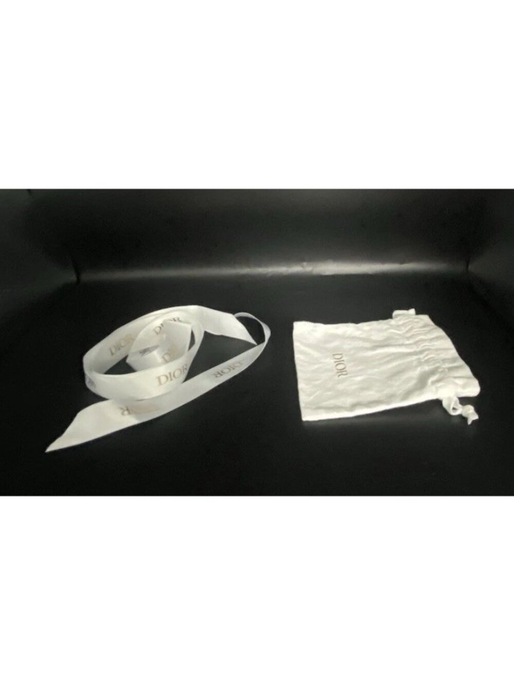 Dior Beaute Beauty White Cotton Drawstring Pouch Bag with Satin Ribbon 54 Inch - Picture 3 of 16